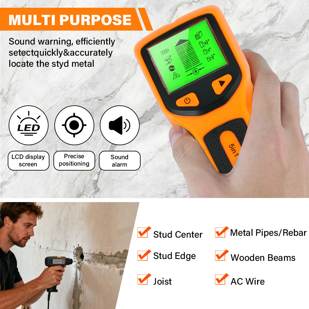 Wall Stud Detector 5 in 1 Hand - Water Leak Detector Wired review and price