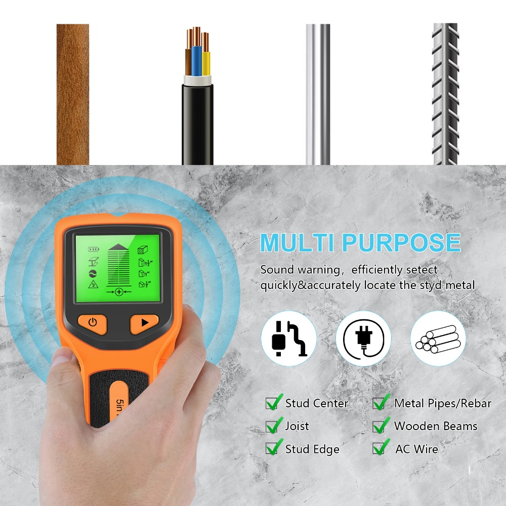5 in 1 Digital Stud Detector H - Water Leak Detector Wired review and price